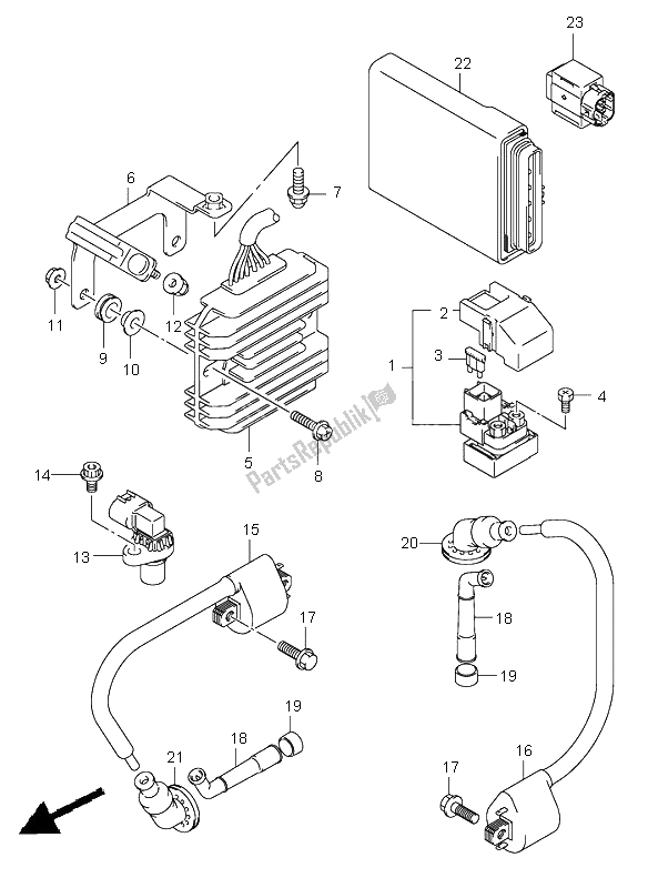 All parts for the Electrical (sv1000-u1-u2) of the Suzuki SV 1000 NS 2004