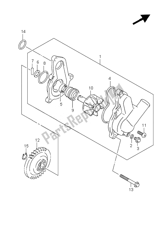 Wszystkie części do Pompa Wodna Suzuki LT R 450Z Quadracer 2010