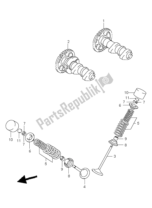 Tutte le parti per il Albero A Camme E Valvola del Suzuki DR Z 400S 2002