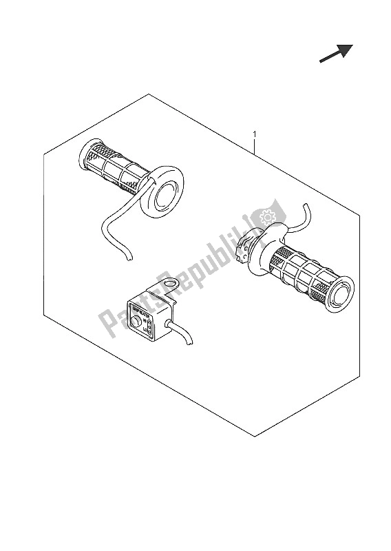 All parts for the Optional (grip Heater Set) of the Suzuki DL 650 AXT V Strom 2016
