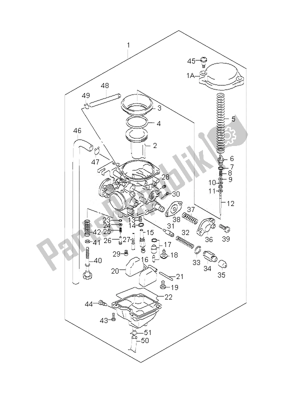 All parts for the Carburetor of the Suzuki GZ 250 Marauder 2007