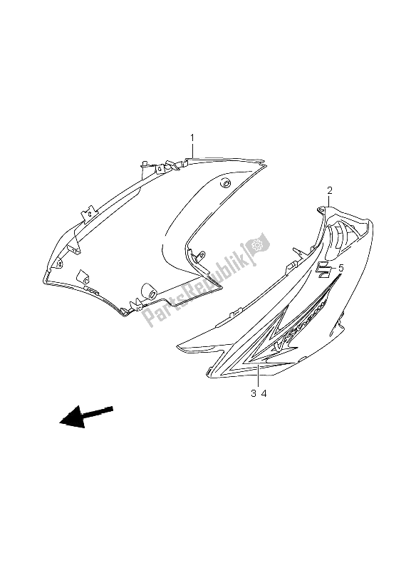 All parts for the Side Cowling of the Suzuki DL 650A V Strom 2009