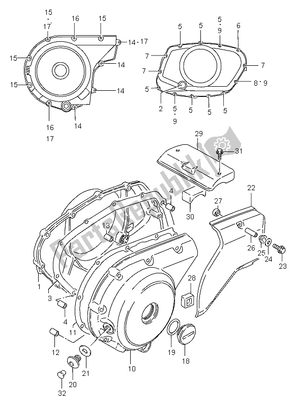 Todas las partes para Tapa Del Cárter de Suzuki VS 800 Intruder 2005