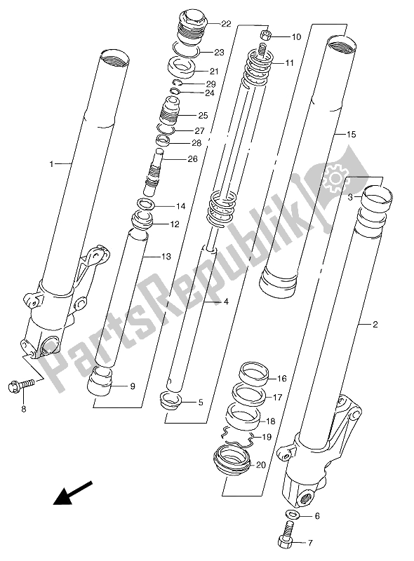 Todas las partes para Amortiguador Delantero de Suzuki RGV 250 1992