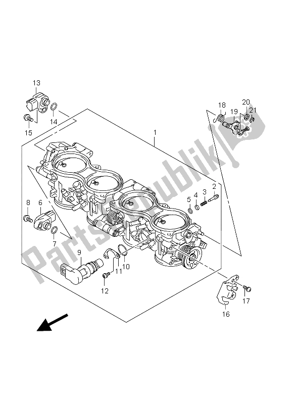 Todas las partes para Cuerpo Del Acelerador de Suzuki GSX R 1000 2012