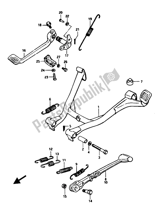 Tutte le parti per il In Piedi del Suzuki GSX 1100 1150 Eesef 1985