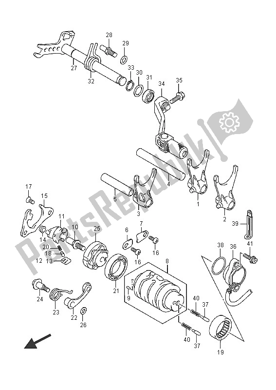 All parts for the Gear Shifting of the Suzuki RMX 450Z 2016