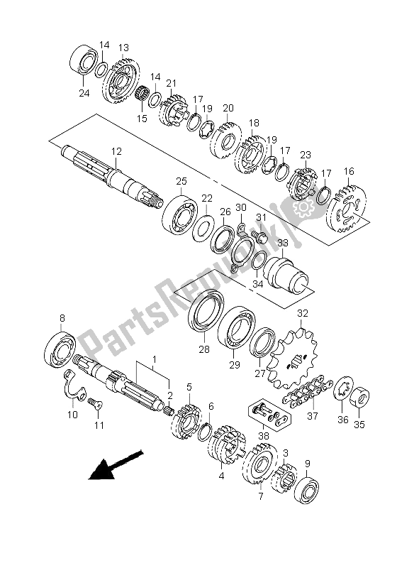 All parts for the Transmission of the Suzuki RV 125 Vanvan 2008