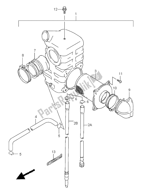 Tutte le parti per il Filtro Dell'aria (posteriore) del Suzuki VX 800 1996