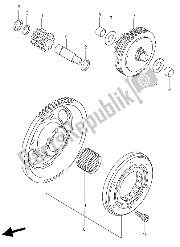 Toutes les pièces pour le Embrayage De Démarrage du Suzuki DR Z 400S 2002