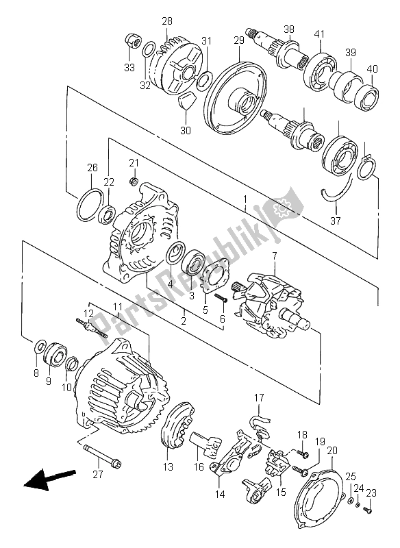 Tutte le parti per il Alternatore del Suzuki RF 900R 1998