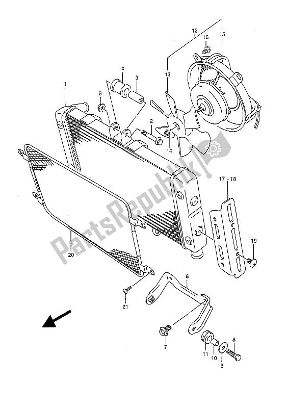 Tutte le parti per il Termosifone del Suzuki GSF 400 Bandit 1992