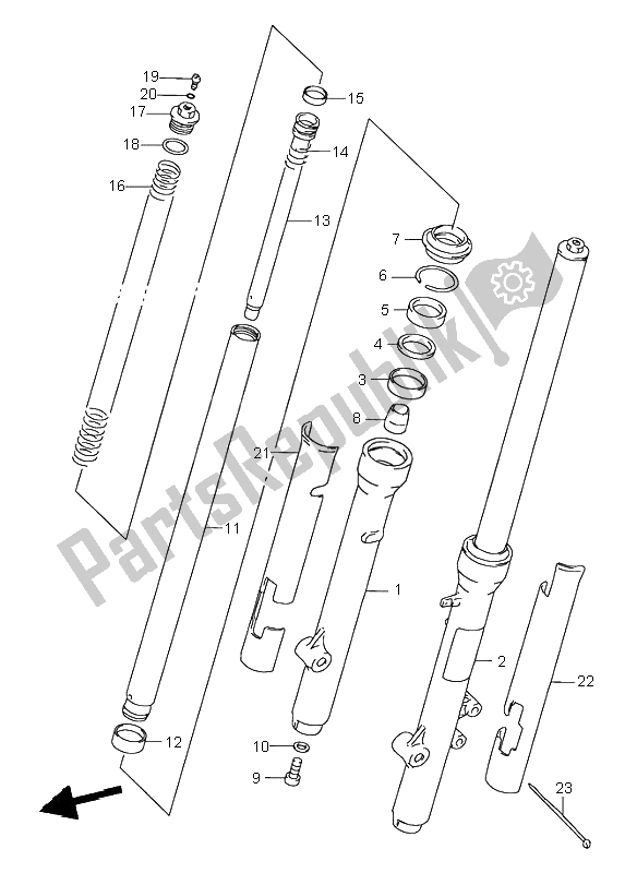 Tutte le parti per il Ammortizzatore Forcella Anteriore del Suzuki RM 80 2000