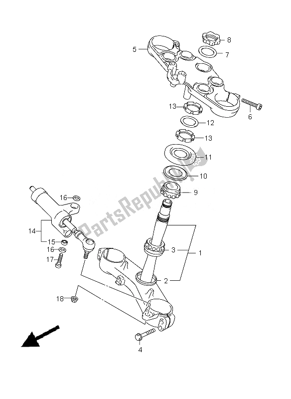 All parts for the Bracket & Steering Damper of the Suzuki GSX 1300R Hayabusa 2010