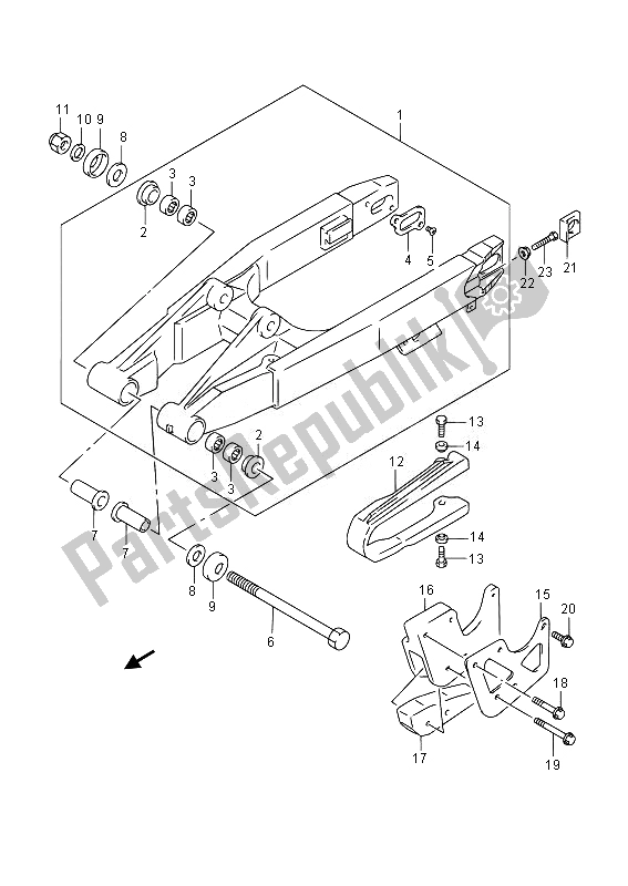 Todas las partes para Brazo Oscilante Trasero (sw) de Suzuki RM 85 SW LW 2014