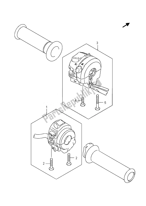 All parts for the Handle Switch (gsx1300ra E02) of the Suzuki GSX 1300 RA Hayabusa 2014