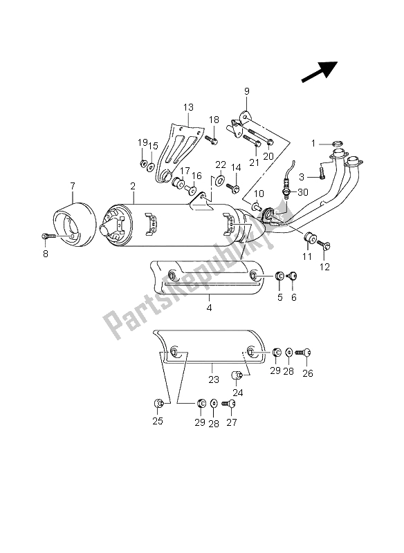 All parts for the Muffler of the Suzuki AN 650 AAZ Burgman Executive 2008