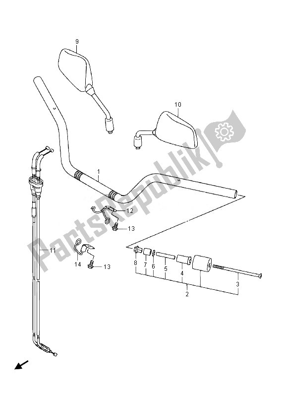 Todas las partes para Manillar de Suzuki DL 1000A V Strom 2014