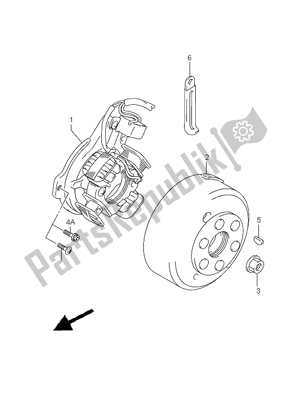 Tutte le parti per il Magnete del Suzuki DR Z 125 SW LW 2010