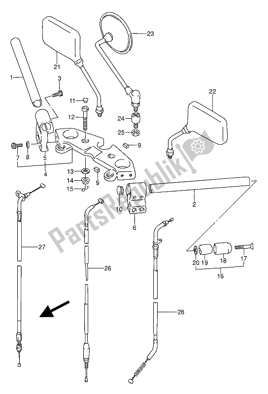 Wszystkie części do Kierownica Suzuki GS 500 EU 1993