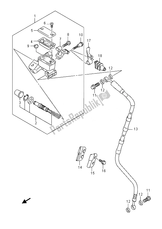 Tutte le parti per il Pompa Freno Anteriore del Suzuki RM Z 450 2014