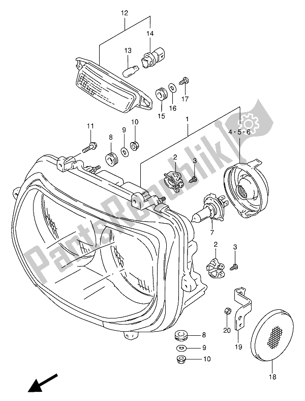 Todas las partes para Lámpara De Cabeza de Suzuki GSX R 1100W 1994