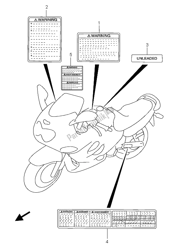 Tutte le parti per il Etichetta Di Avvertenze del Suzuki GSX 600F 2006