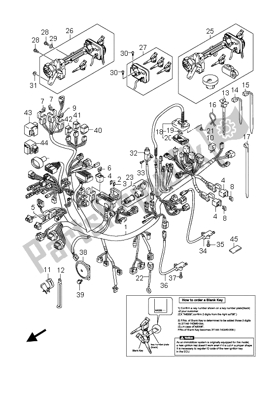 Tutte le parti per il Cablaggio (an650a E2-e19) del Suzuki AN 650A Burgman Executive 2006