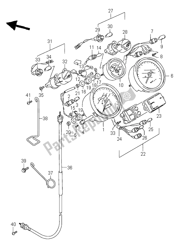 Tutte le parti per il Tachimetro del Suzuki GSX 750F 1995