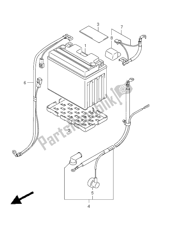 Alle onderdelen voor de Batterij (sfv650a-ua) van de Suzuki SFV 650A Gladius 2009