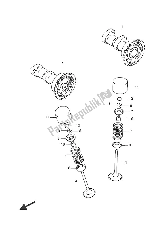Tutte le parti per il Albero A Camme E Valvola del Suzuki RM Z 450 2016