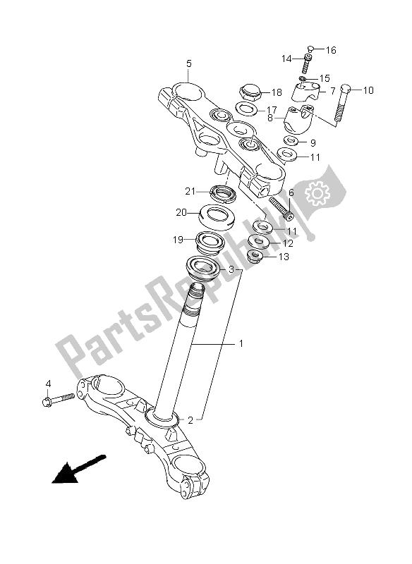 All parts for the Steering Stem of the Suzuki GSX 650 FA 2009