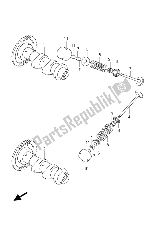 Todas las partes para árbol De Levas Y Válvula de Suzuki Burgman AN 400 AZA 2011