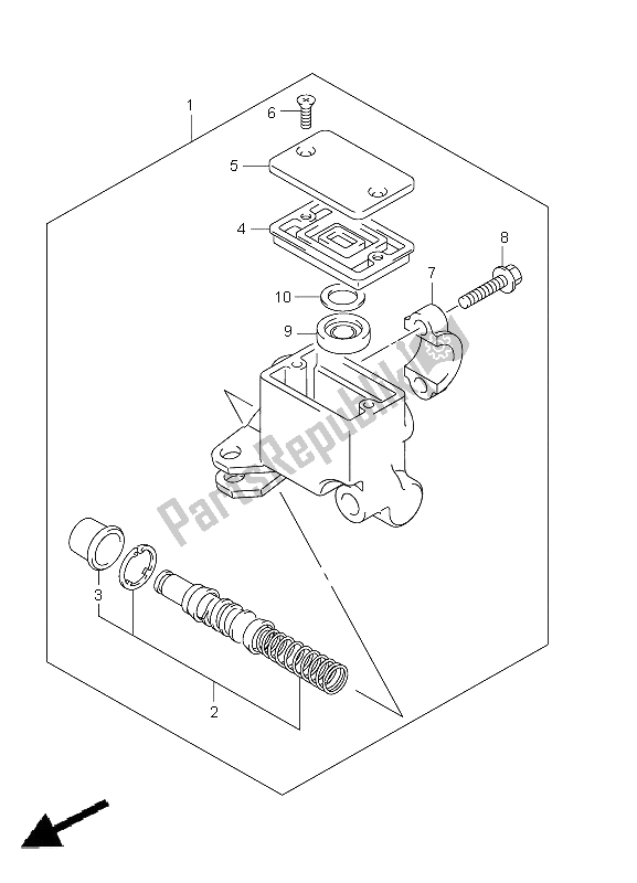 All parts for the Front Master Cylinder of the Suzuki LT A 500 XPZ Kingquad AXI 4X4 2011