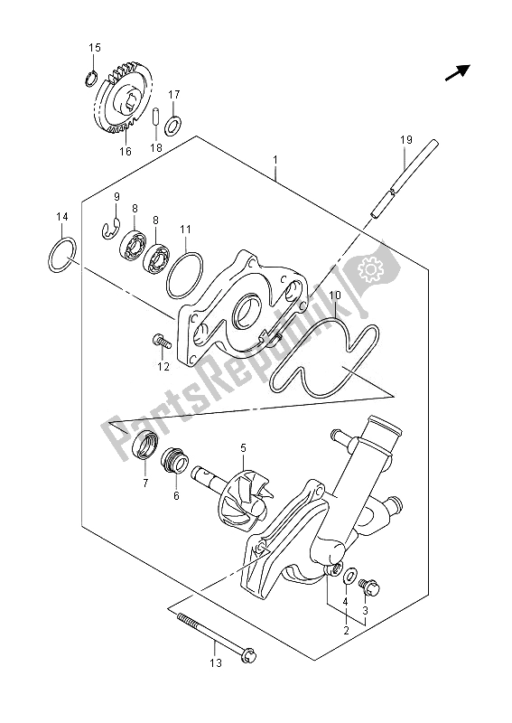 Todas las partes para Bomba De Agua de Suzuki DL 650A V Strom 2014