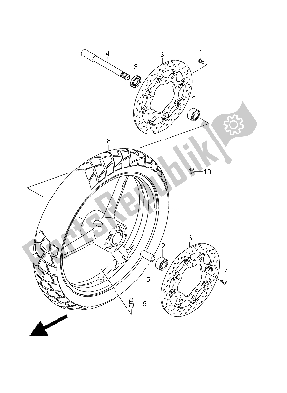 All parts for the Front Wheel (dl650 E24) of the Suzuki DL 650A V Strom 2011