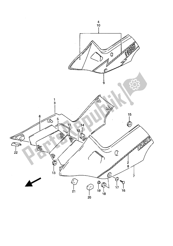 Tutte le parti per il Copertura Del Telaio del Suzuki GSX 1100F 1994