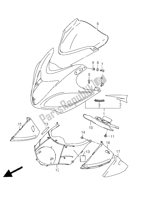 Tutte le parti per il Corpo Del Cofano (gsx1300r E14) del Suzuki GSX 1300R Hayabusa 2011