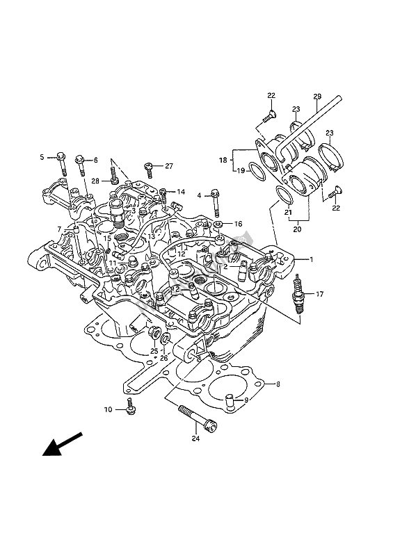 Tutte le parti per il Testata del Suzuki GSF 400 Bandit 1992