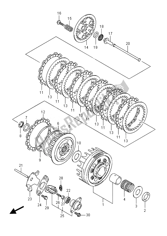 All parts for the Clutch of the Suzuki VL 800B Intruder 2014