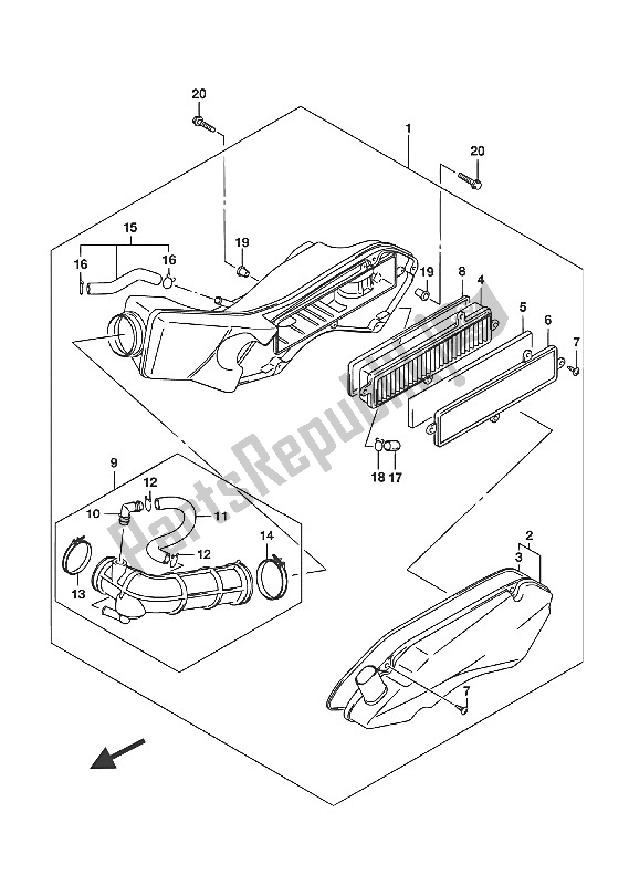 Tutte le parti per il Filtro Dell'aria del Suzuki UH 125A Burgman 2016