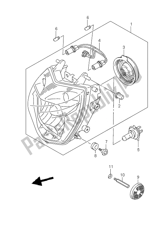 Tutte le parti per il Faro del Suzuki GSR 600A 2010