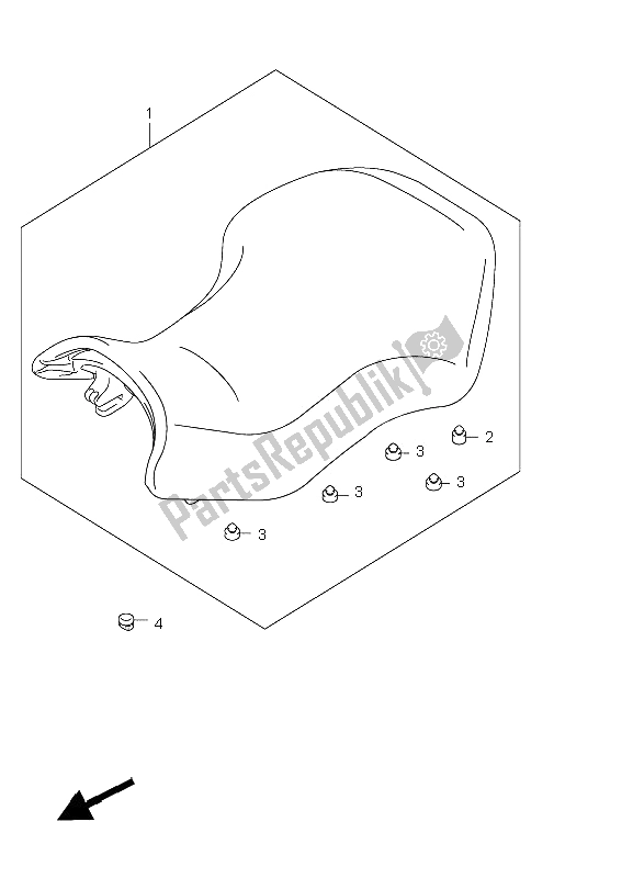 All parts for the Seat of the Suzuki LT A 750X Kingquad AXI 4X4 Limited 2008