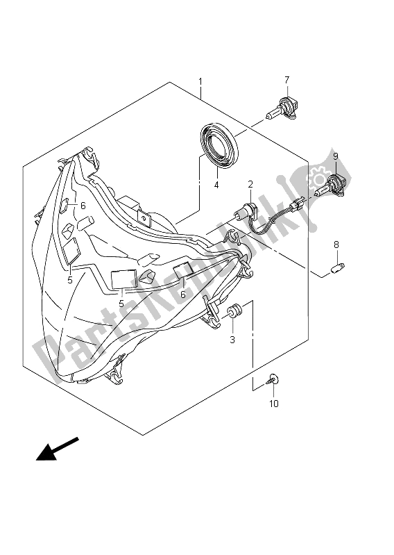 Tutte le parti per il Proiettore (gsx-r1000 E21) del Suzuki GSX R 1000 2011