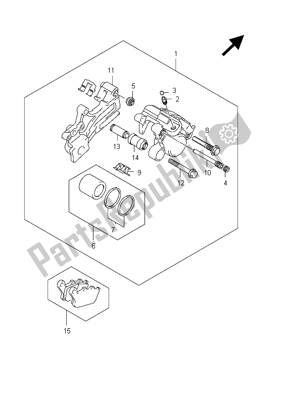 Tutte le parti per il Pinza Posteriore (sfv650a E21) del Suzuki SFV 650A Gladius 2012