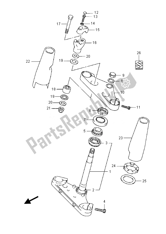 All parts for the Steering Stem (vl800c E02) of the Suzuki VL 800 CT Intruder 2014