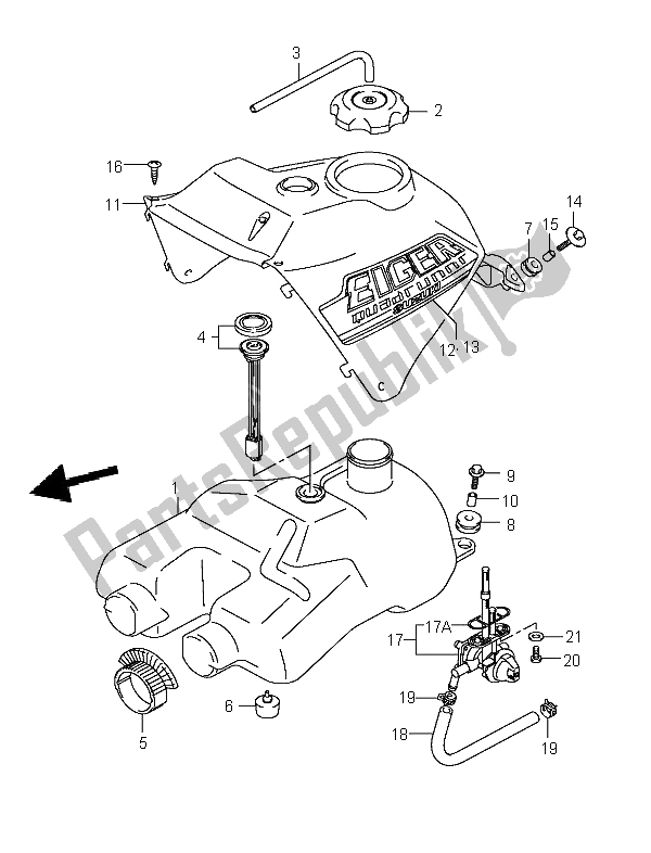 Toutes les pièces pour le Réservoir D'essence du Suzuki LT A 400 Eiger 4X2 2003