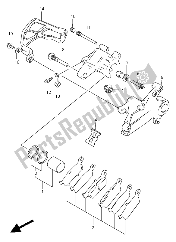 Todas las partes para Pinza Trasera de Suzuki RM 125 1999