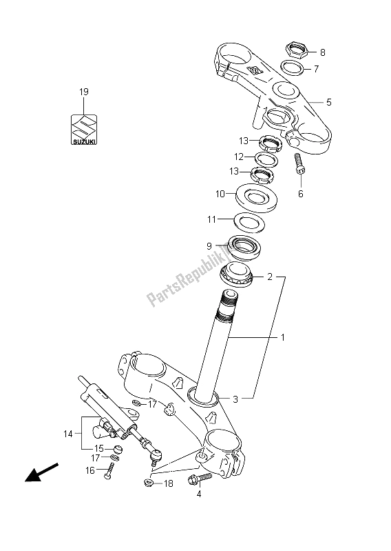 Tutte le parti per il Gambo Dello Sterzo del Suzuki GSX R 1000 2011