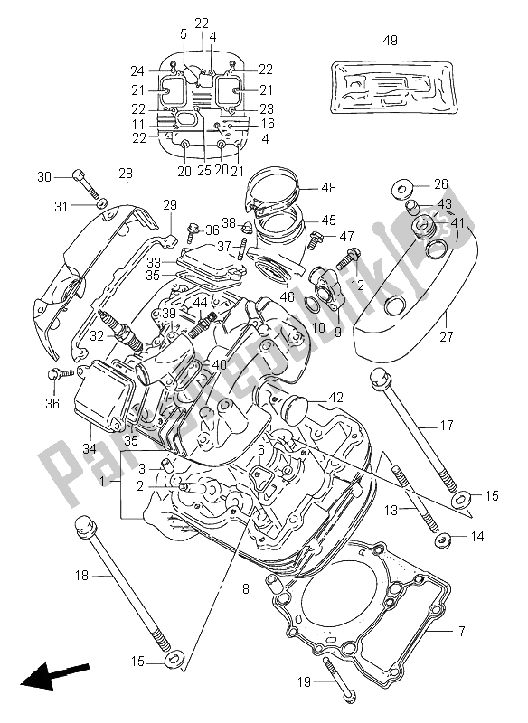 Todas las partes para Culata (delantera) de Suzuki VS 800 Intruder 1997